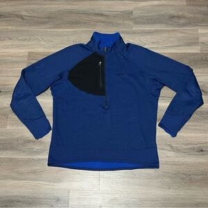 Patagonia Men's L R1 Regulator Fleece Pullover Blue Half Zip Polartec Power VTG
